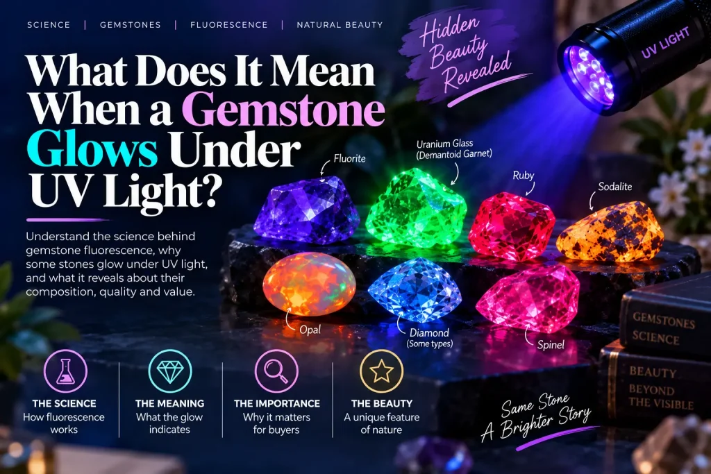 gemstones glow under uV light
